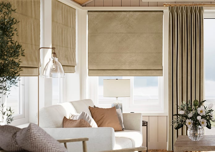 Odessa Velvet, Putty - Twist&Fit Roman Blind - Image 3